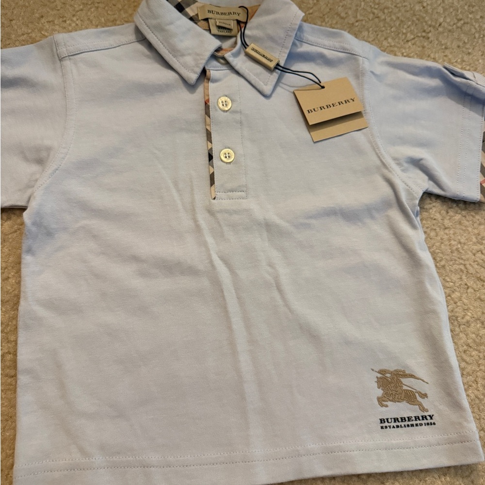 Burberry Blue Polo Shirt Timeless Style
